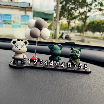 Gewelddadige Polychrome Beer Auto Telefoonnummerplaat Decoratief Cartoon Ornament Auto