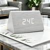 Voice-Activated Wooden Office Silent Multifunctional Digital Clock with Temperature Display and Student Alarm