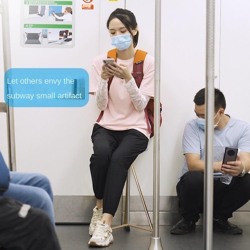 Crutch Chair Foldable Elderly Walking Stick Stool Portable Trekking Hiking Walking Stool Multifunctional Cane Stool