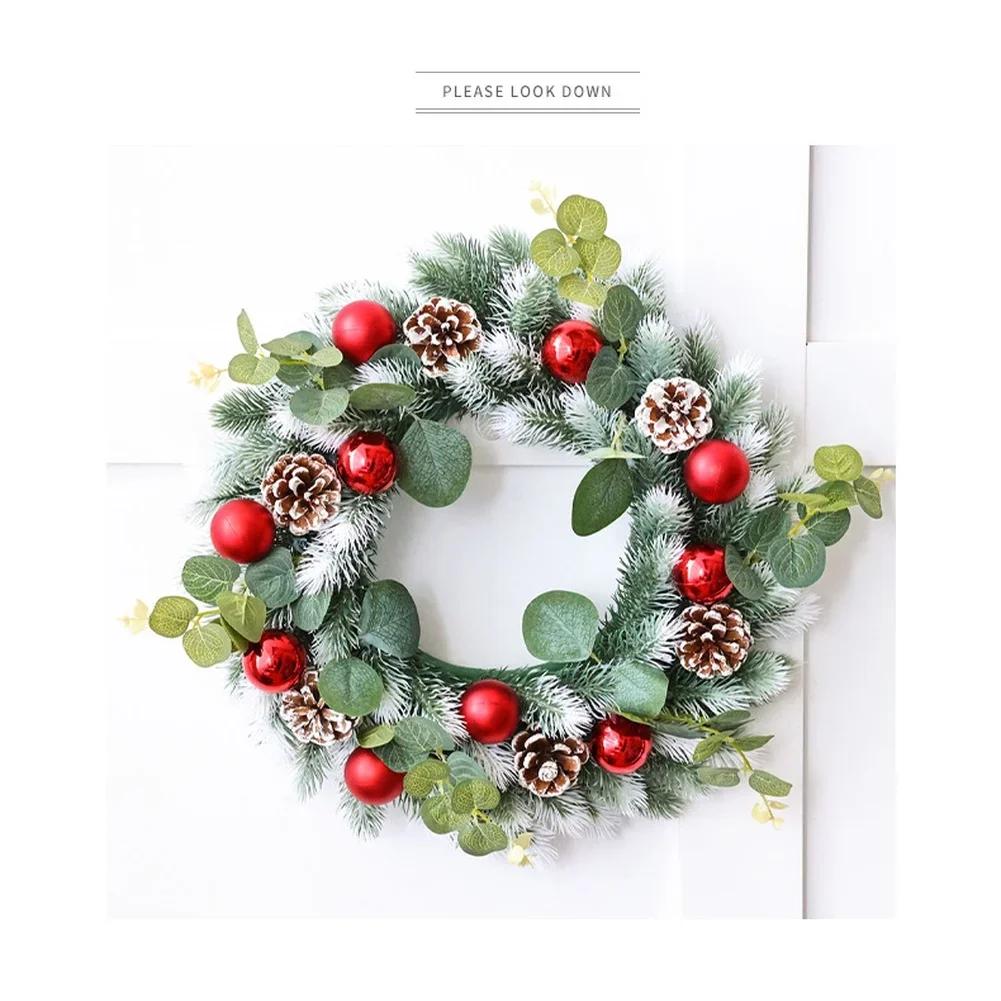 Holiday Decor Christmas Wreath Authentic Botanical Lightweight Construction Plastic Material Realistic Foliage