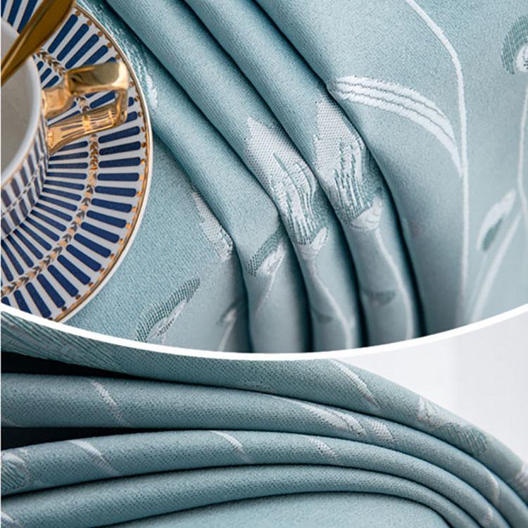 Thicken Jacquard Blackout Curtains Nordic Living Room Bedroom Home Rental Insulation Balcony Bay Window Curtain Rod