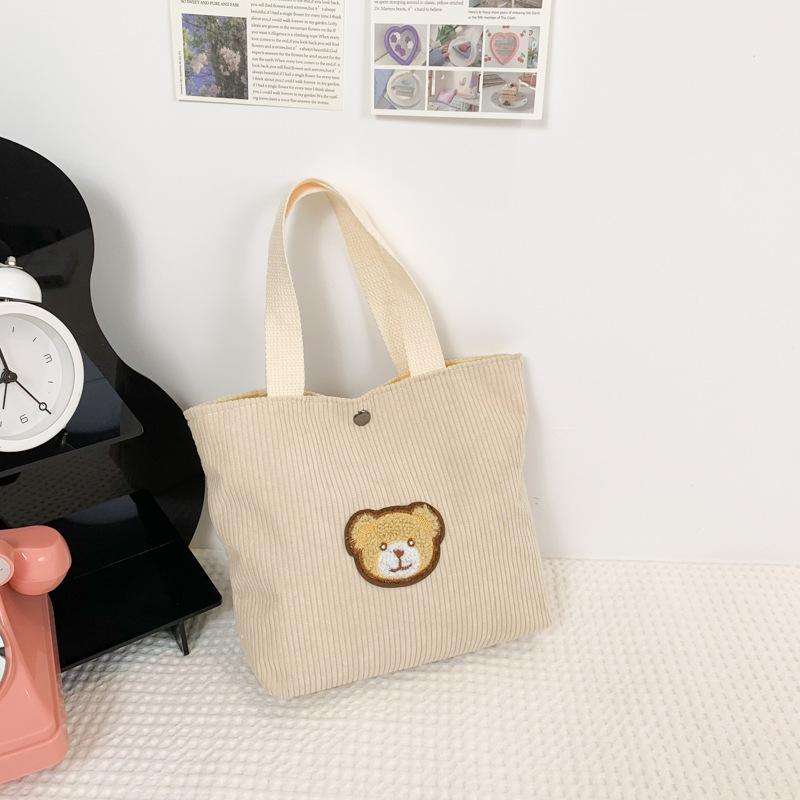 

2026 new bag mini corduroy handbag female student Han cute bento bag small hand bag белый
