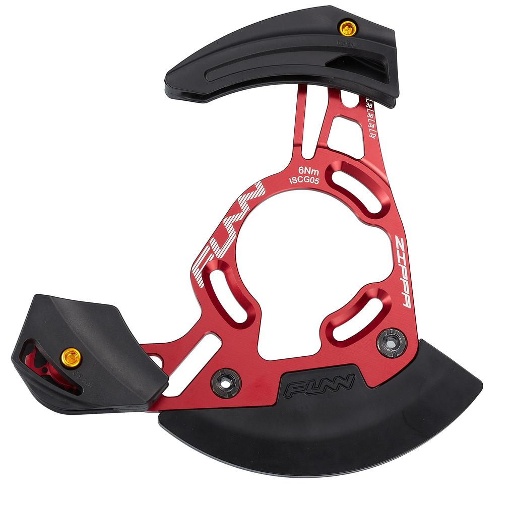 Funn Zippa DH MTB Chain ISCG05 BSA Type BB Bicycle, Guide, Mount, (red)
