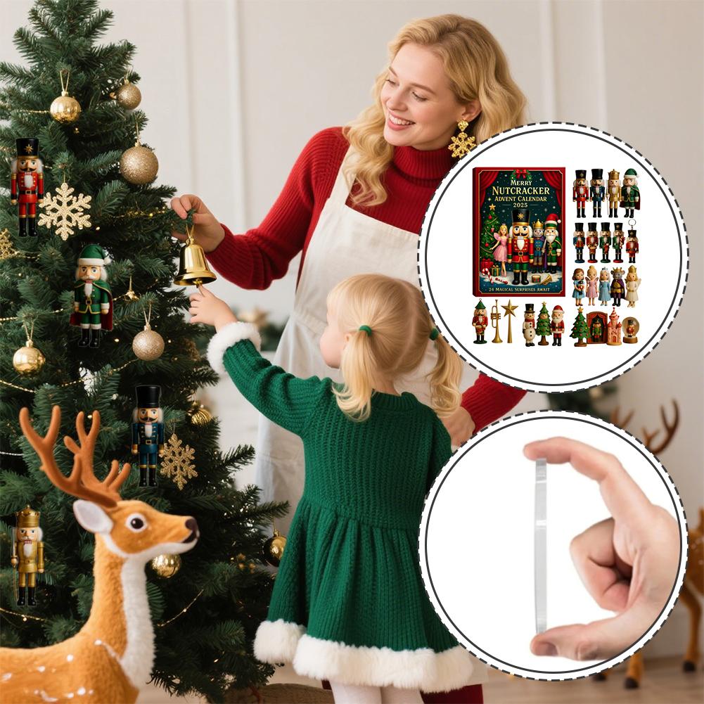 Nutcracker Christmas Countdown Calendar 2025 Xmas Tree Decoration Acrylic Pendant 2D Acrylic 24-Day Christmas Advent Calendar