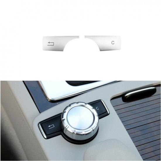 4x Luxury Matte Silver Car Center Multimedia Button Cover For Benz C E 09-13