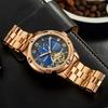 TIME100 Mechanical Watch with Stainless Steel Strap, Gold, for a Masculine, Adult, and Cute Style