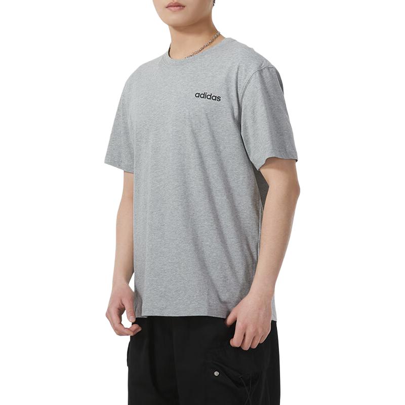 Adidas T Shirts Men's Gray Crew Neck Moderate Straight Fit JF3214