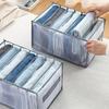 3pcs Premium Fabric Wardrobe Storage Boxes - with Handles, Foldable Drawer Organizer, Transparent Mesh Design, Space-Saving Clothing Storage System