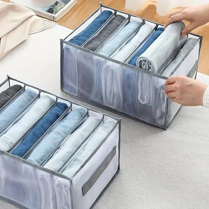 3pcs Premium Fabric Wardrobe Storage Boxes - with Handles, Foldable Drawer Organizer, Transparent Mesh Design, Space-Saving Clothing Storage System