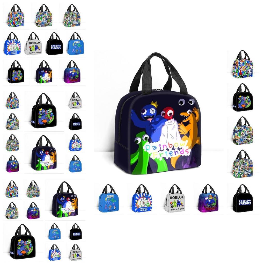 Rainbow Friends Cartoon Style Lunch Bag Thick Aluminum Foil Insulated Picnic Bag