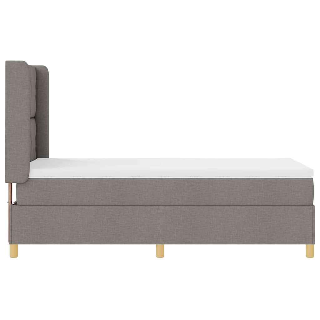 Boxspring bed with headboard Taupe 90 x 190 cm Fabric