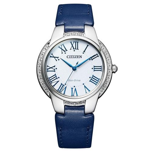 

Citizen Women s Blue Diamond Solar Watch, Leather Strap, EM0091-11B