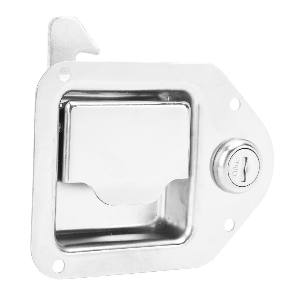 RV Entrance Door Lock Trailer Entry Door Latch with Keys Chrome Stainless Steel for Truck ATV UTV