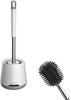 Ibergrif Brosse WC Silicone - Brosse Toilette Et Supports, Anti-goutte, Antibactérienne, Balai WC Ventilée, Blanc