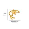 Stainless Steel Geometric Star Rings For Women Gold Color Star Grass Opening Ring Wedding Luxury Jewelry Gift