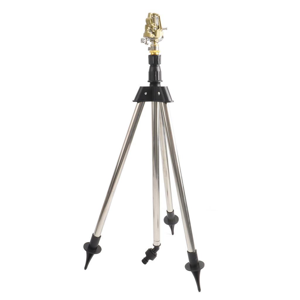 Impact Sprinkler On Spike Base Heavy Duty Zinc Alloy Water Sprinkler for Yard Lawn Garden 0-360° Rotate Large Area Coverage 1/2'