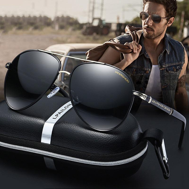 4Pcs Shades Oversized Polarized Sunglasses for Mens Outdoor Sun Glasses 100% UV Protection  Lightweight Eyewear case