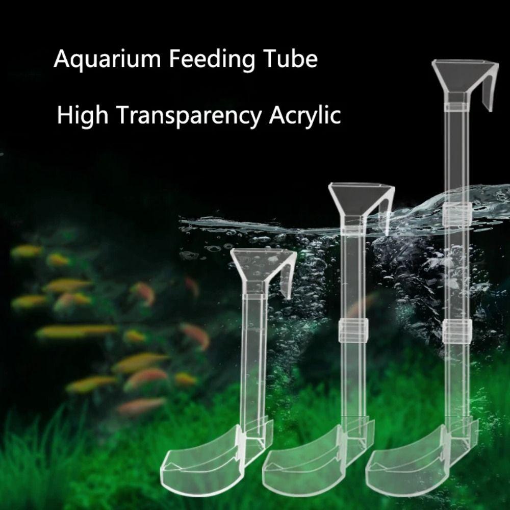 With Suction Cup Aquarium Fish Tank Feeder Tube Acrylic Shrimp Feeding Dish New Feeding Tool