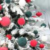 Velvet Christmas Ornaments Set, 35PCS Flocked Shatterproof Assorted Hanging Xmas Tree Ball Decorations Home Party Holiday Decor