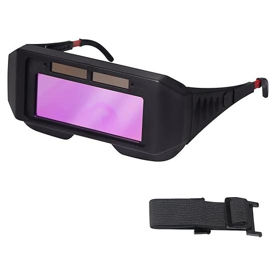 

Welder s glasses safety protection solar automatic dimming welding goggles with adjustable lampshade чёрный