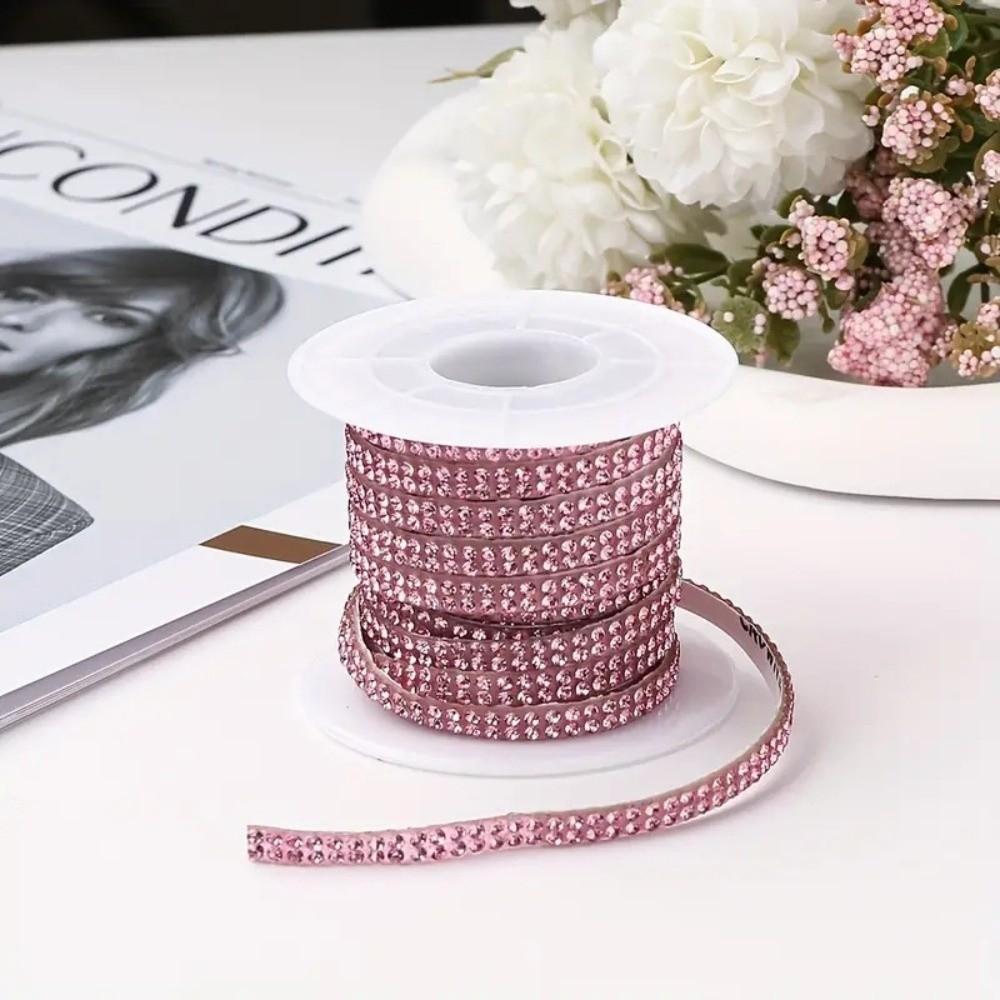 5M Self Adhesive Crystal Rhinestone Sticker 5mm Width Crystal Motif Self Adhesive Rhinestone Multicolour Adhesive Diamond