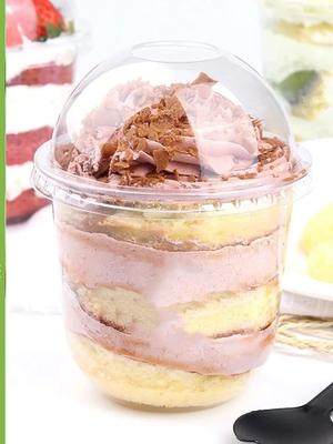 Clear Plastic Cups 12 Oz Dessert Yogurt Parfait Banana Pudding Pet Disposable Cups with 200 Pcs Sporks for Fruit Ice Cream Party