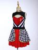 Girls Wonderland Queen Costume Sequins Mock Neck Sleeveless Chest Cutout Back Waist Bow Built In Briefs Puffy Dress