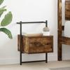 Wall-mounted Bedside Table - Maison Exclusive - Smoked Oak - Engineered Wood - Set of 2, 1 Drawer