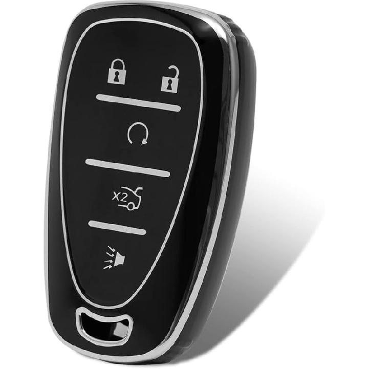 OFFCURVE for Chevrolet Car Key Fob Cover Case Soft TPU Full Car Key Shell Car Accessories Remote Key Protector Compatible with Chevrolet Chevy