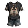 Women's Halloween Print Short Sleeve Casual T-Shirt Top