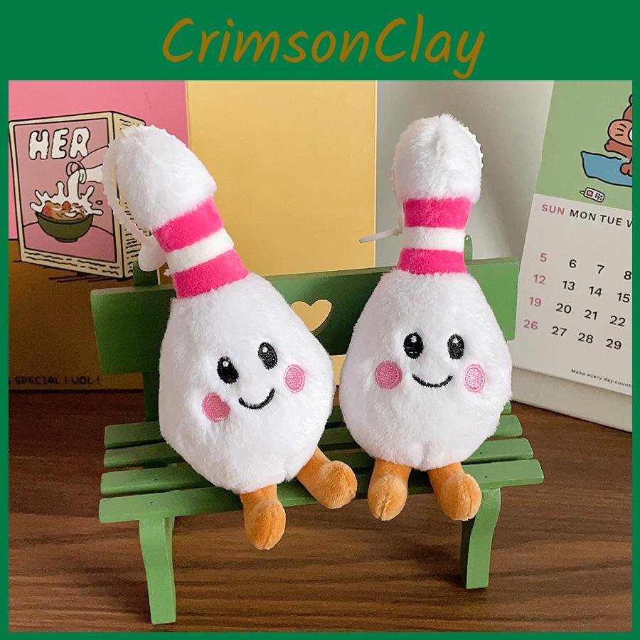 Smiling Expression Cute Bowling Cartoon Plush Toy Pendant For Bag Decoration