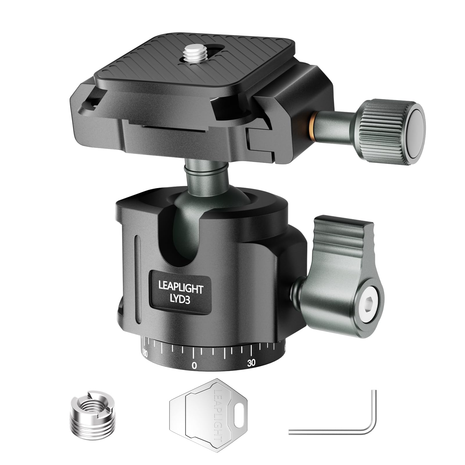 

EMART Ball Aluminum Compact and 5kg Weight Thread Geared Head with Cold Shoe and Hex Compatible with Head DSLR and Sliders Arca-Swiss Head, 360-Degree