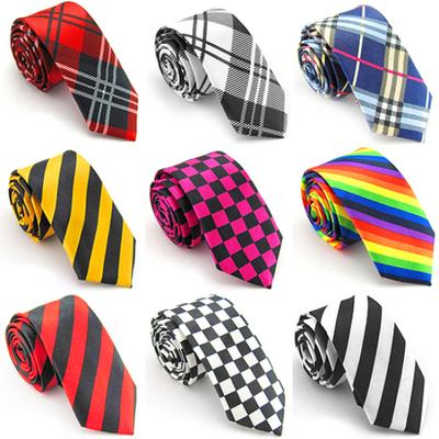 Casual Patterns Printed Smooth Necktie Gift Narrow Plaid Stripe Leopard Tie