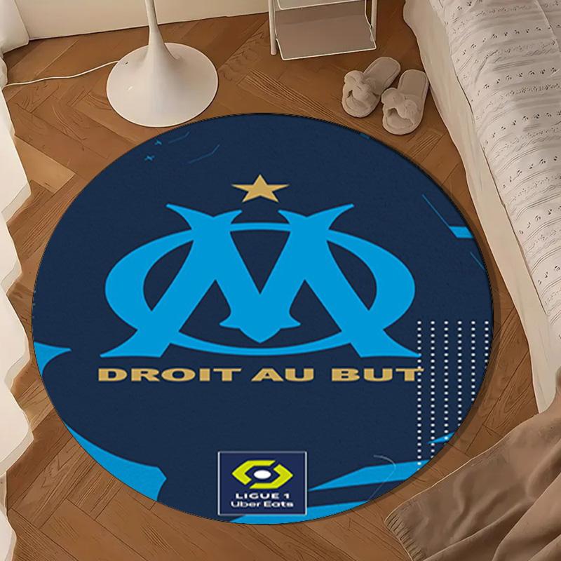 1PC rug Olympique Football Crest Round mat Home Decor, Chair rug For livingroom,Bedroom, doormat home decor Birthday Gift Christmas Gifts