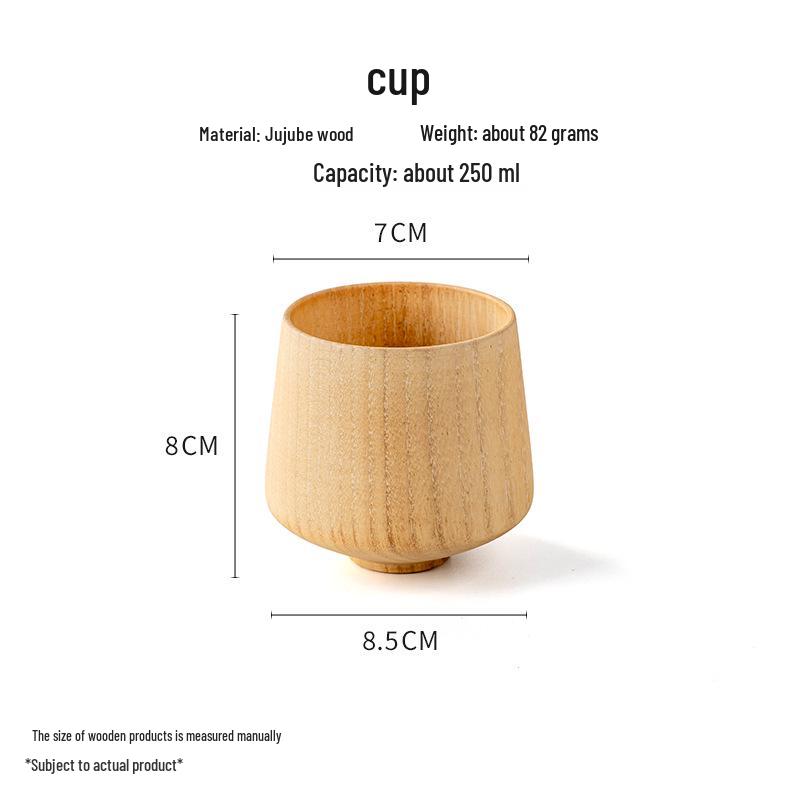 Japanese High-Temperature Resistant Jujube Wood Tea Mug