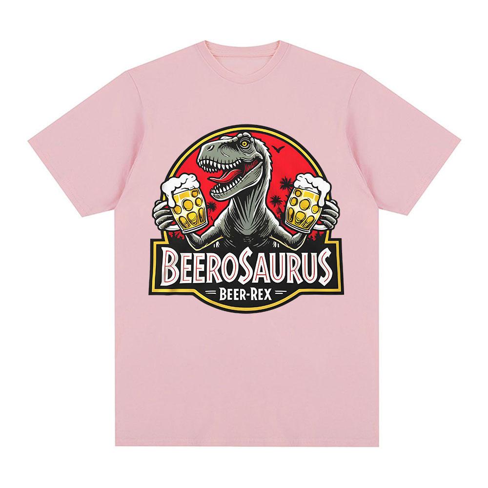 Beerosaurus Lustiger Bier Rex Dinosaurier T-Shirt Herren Damen Kleidung Mode Lässige T-Shirts Kurzarm T-Shirts