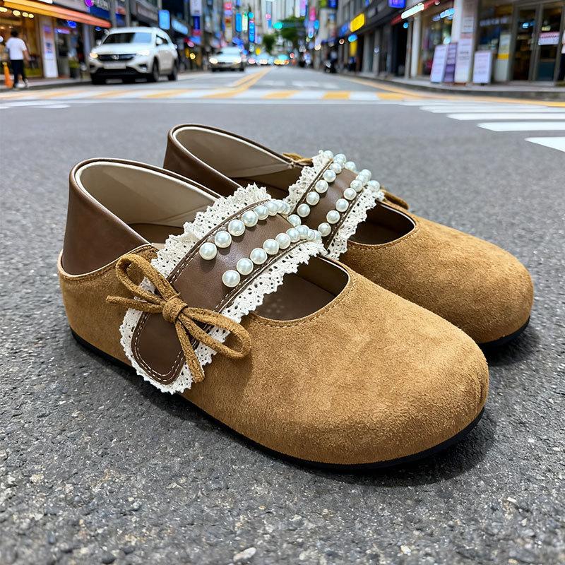 

French Mary Jane shoes women s new spring and autumn flat-soled single shoes with skirts soft leather soft-soled ballet grandma shoes 35