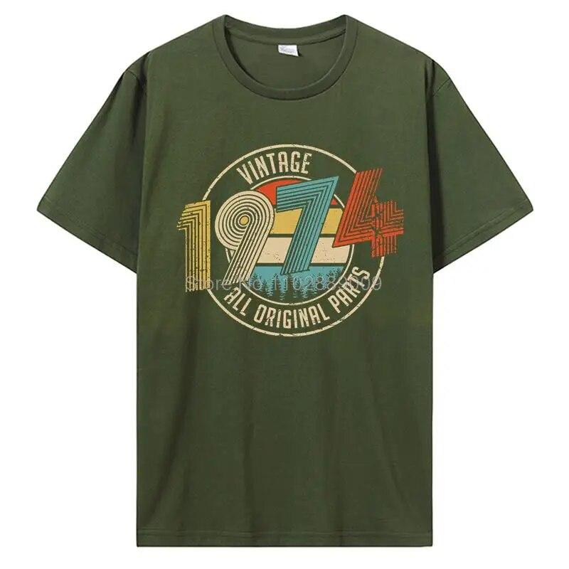 Винтажная футболка унисекс 1974 1962 1974 1982 все оригинальные детали подарки на день рождения забавные футболки хлопковая футболка уличная одежда в стиле Харадзюку L 2228₽