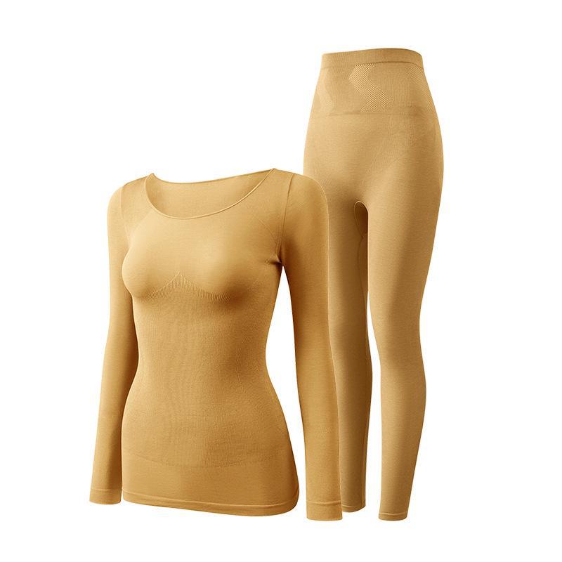 Women's Seamless Thermal Suit: German Velvet Slim Fit for Autumn and Winter