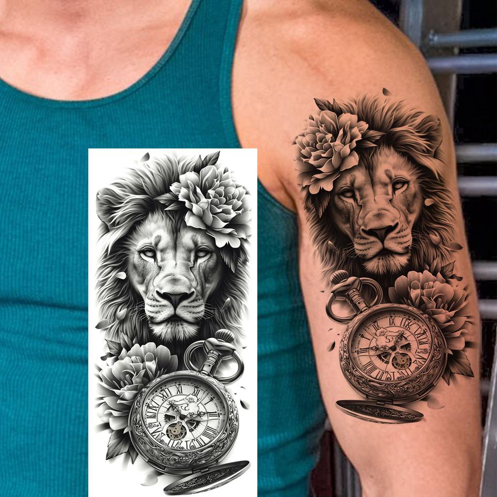 1 Sheet 3D Pirate Ship Compass Shark Temporary Tattoos For Men Women Adults, Waterproof Long Lasting Temp Fake Tattoo Stickers