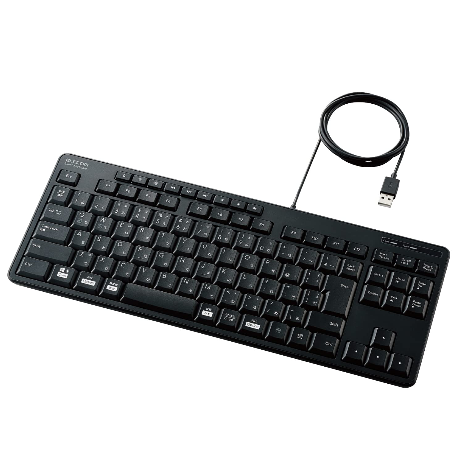 

ELECOM Wired Keyboard Quiet Design Tenkeyless Antibacterial Black TK-FCM113SKBK