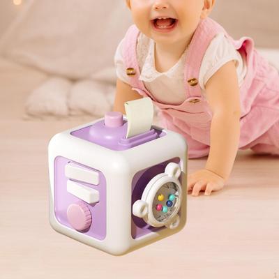 Activity Cube Baby Busy Learning Toy Travel Developmental Sensory Montessori for Boys
