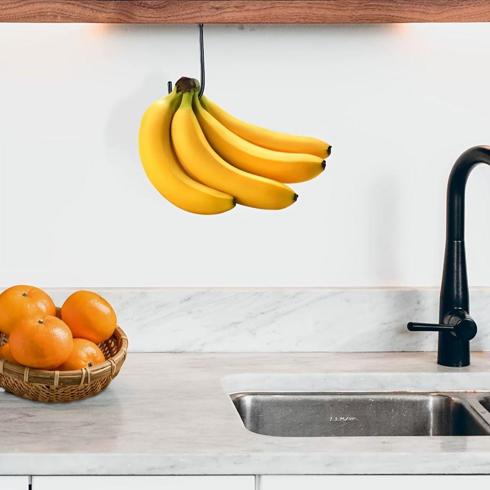 2Pcs Wall Mount Banana Holder Hook Keep Bananas Fresh Banana Storage Hook Towel Hook  Kitchen