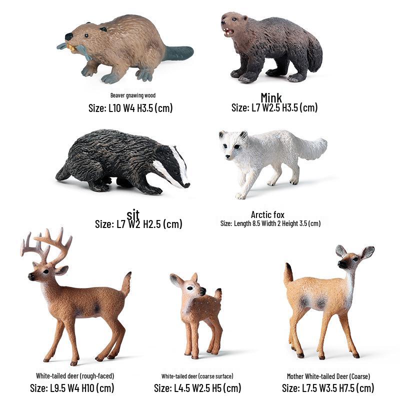 Cross-Border Christmas Wildlife Toy Set: White-tailed & Sika Deer Static Model