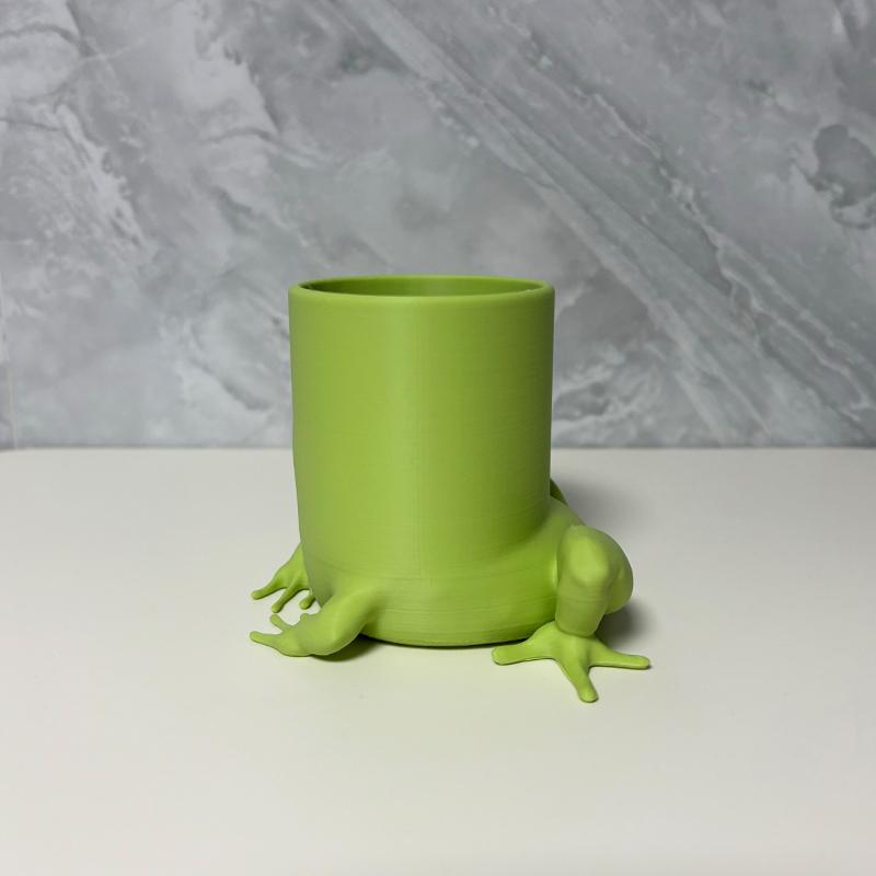 Abstract Frog Flower Pot Succulent Plant Pot Desktop Ornament Pen Holder Plastic Planter Home Decor