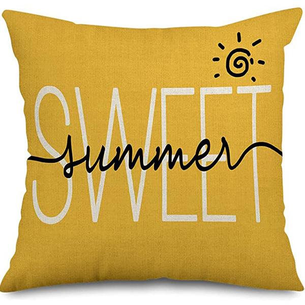 Summer Sunflower Pillow Case Linen Print Sun Flower Home Sofa Pillow Plant Flower Pillow