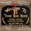 Custom Aluminium Bar Sign Personalized Name Funny Metal Tin Sign Home Bar Decor X Inch