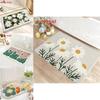 Sweet Flower Pattern Plush Absorbent Floor Mat Carpet For Home