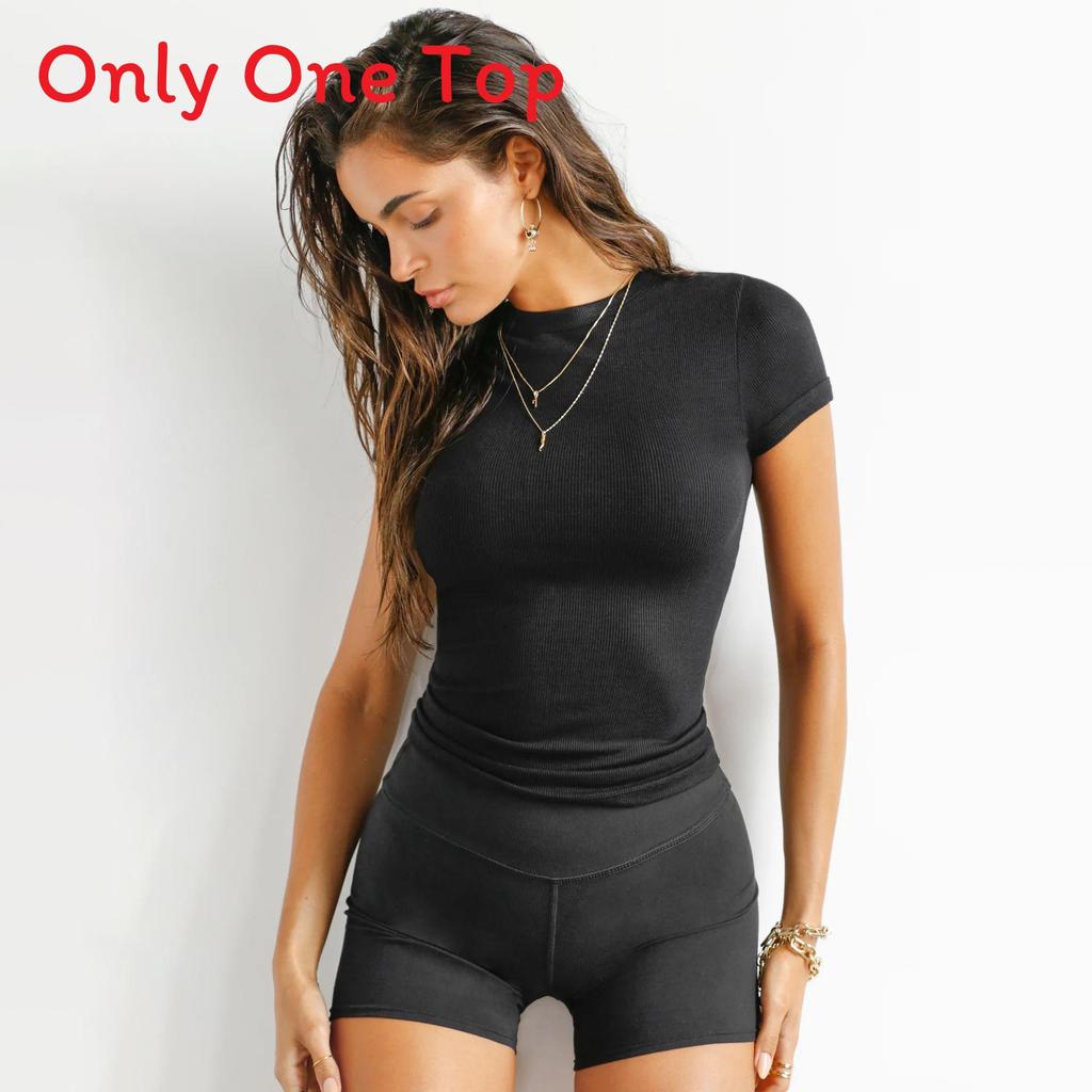 Girl T Shirt With Thick French Knit Ribbing For Streetwear Fashion