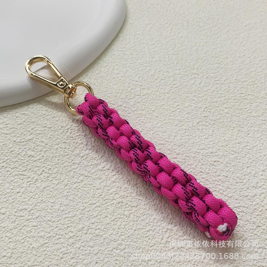 Miu family bag hanging cross-border explosive pure hand-woven pendant colorful fashionable unique shape braided rope car keychain